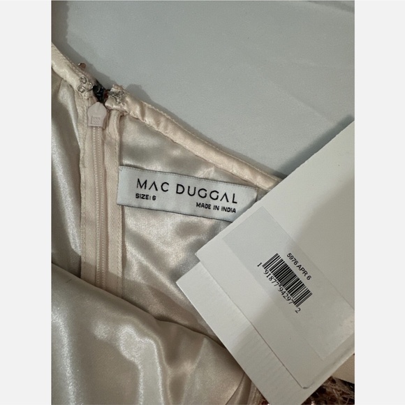 NWT $798 Mac Duggal [ 6 ] One Shoulder Embellished Gown in‎ Apricot Pink - Picture 5 of 13